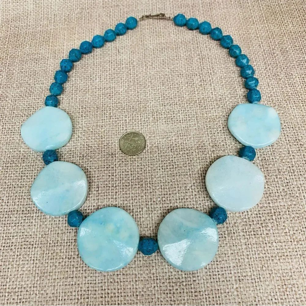 Art Glass Turquoise Beaded Necklace